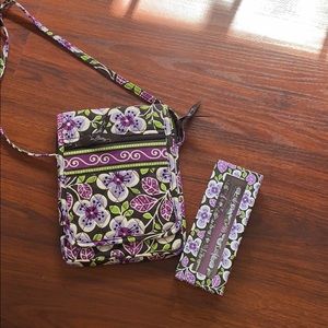 Plum petals Vera Bradley crossbody & pen set! NWOT